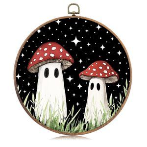 Mushroom Ghost Wall Decor With Hooks Mushroom Boho Home Wall Decor 9.84 Inch🥺
